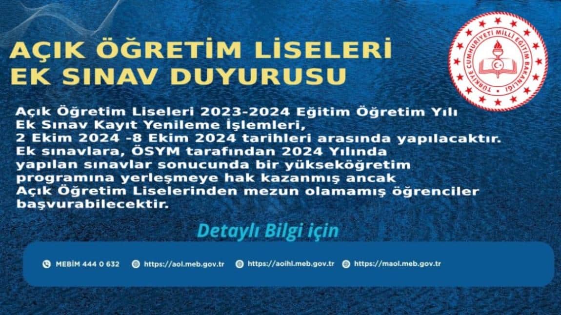 ÖĞRENCİLERİMİZİN DİKKATİNE...